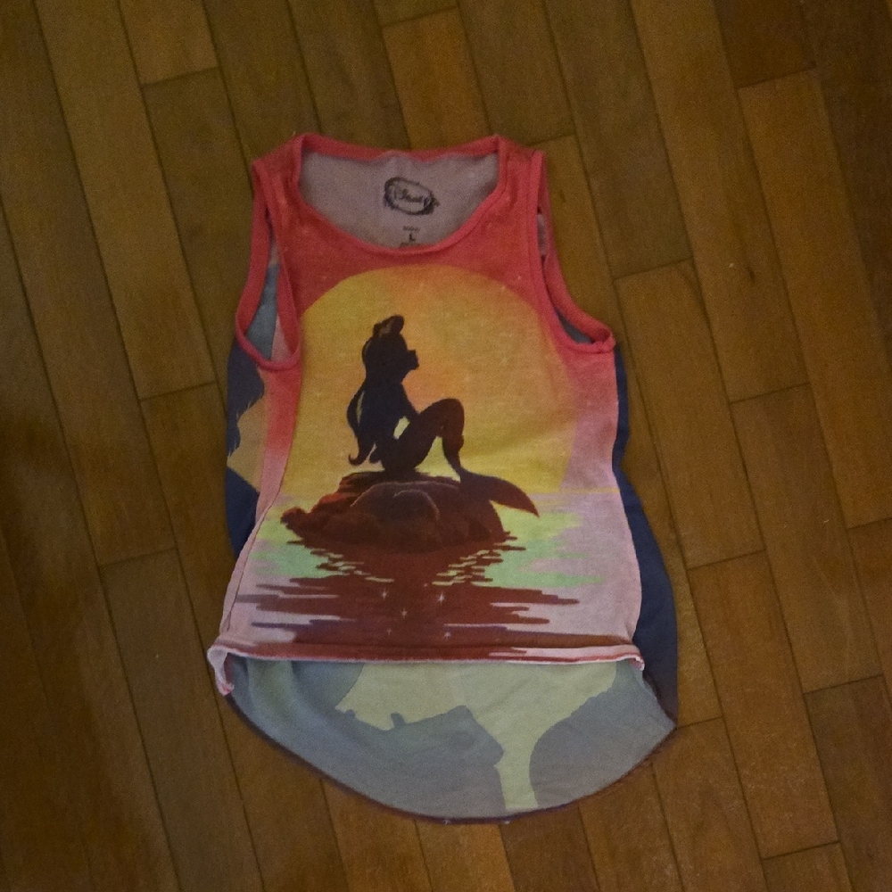 Disney Little Mermaid  Muscle Tee With Print On Front And Back